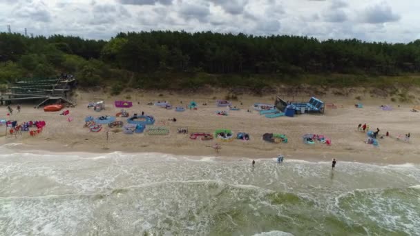 Plaża Bałtyk Międzywodzie Plaza Morze Baltyckie Widok Lotu Ptaka Polska — Wideo stockowe