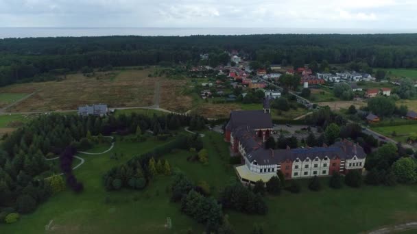 Prachtig Landschap Lukecin Piekny Krajobraz Luchtfoto View Polen Hoge Kwaliteit — Stockvideo
