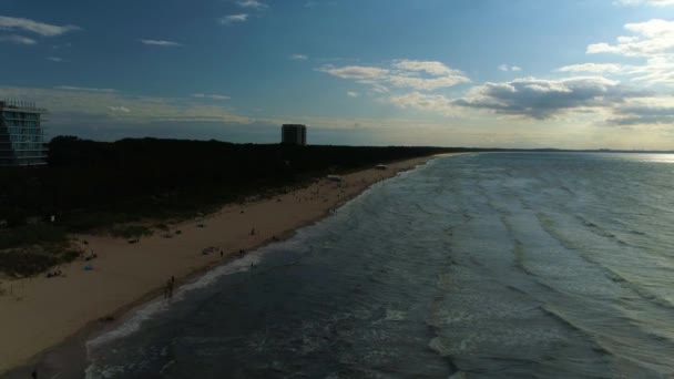 Plage Mer Baltique Miedzyzdroje Plaza Morze Baltyckie Vue Aérienne Pologne — Video