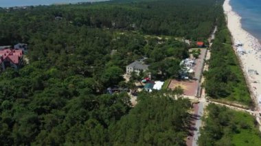 Sunny Bulvarı Krynica Morska Sloneczny Bulwar Havacılık Polonya. Yüksek kalite 4k görüntü