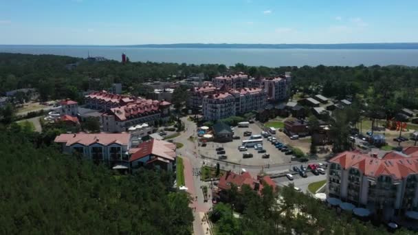 Hotéis Apartamentos Krynica Morska Hotele Aerial View Poland Imagens Alta — Vídeo de Stock
