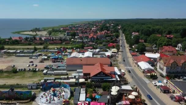 Panorama Haven Krynica Morska Port Aerial View Polen Hoge Kwaliteit — Stockvideo