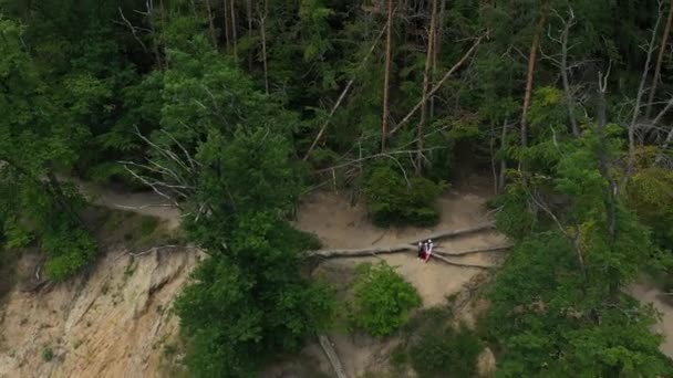 Piękny Cliff Gdynia Orłowo Piekny Klif Aerial View Poland Wysokiej — Wideo stockowe