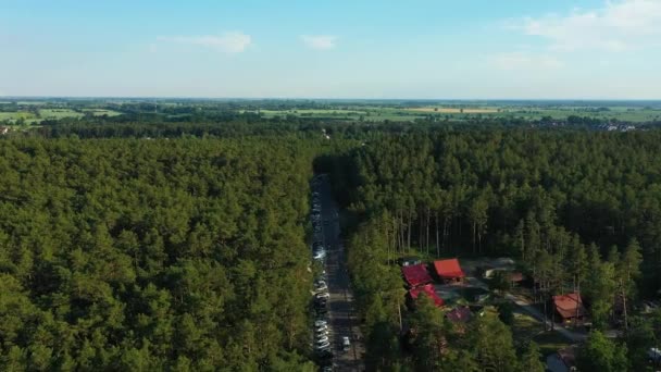 폴란드 해변의 Jantar Droga Plaze Aerial View Poland 폴란드의 도시이다 — 비디오