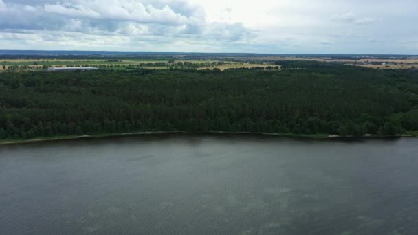 Παραλία Baltic Sea Plaza Bladzikowo Morze Baltyckie Αεροφωτογραφία Πολωνία Υψηλής — Αρχείο Βίντεο