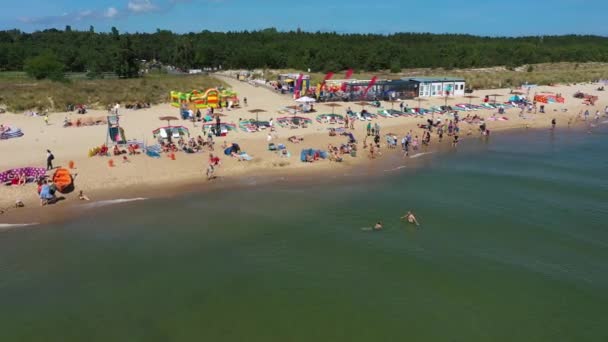 Plaża Baltic Sea Hel Plaza Morze Baltyckie Widok Lotu Ptaka — Wideo stockowe