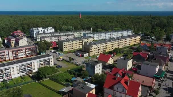 Appartementen Housing Estate Hel Osiedle Bloki Aerial View Polen Hoge — Stockvideo