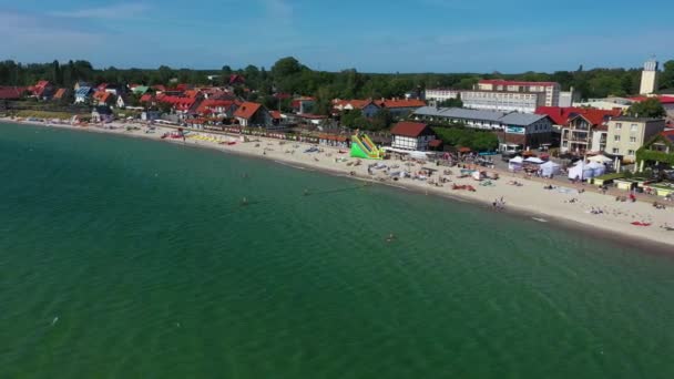 Promenade Beach Hel Plaza Promenada Widok Lotu Ptaka Polska Wysokiej — Wideo stockowe