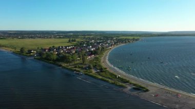 Burun Uçurtması Cypel Rewski Rewa Hava Görüntüsü Polonya. Yüksek kalite 4k görüntü