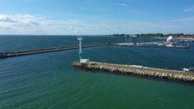 Liman Hel Limanı Havacılık Görünümü Polonya. Yüksek kalite 4k görüntü