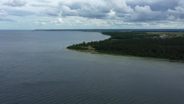 Headland Baltic Sea Cypel Rzucewski Morze Baltyckie Aerial View Poland — Stock Video