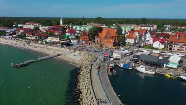 Hel Bulwar Bulvarı Nadmorski Hava Manzarası Polonya Yüksek Kalite Görüntü — Stok video