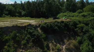 Güzel manzara Cliff Mechelinki Piekny Krajobraz Klif Hava Manzarası Polonya. Yüksek kalite 4k görüntü