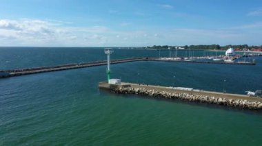 Liman Hel Limanı Havacılık Görünümü Polonya. Yüksek kalite 4k görüntü