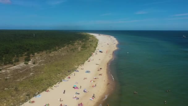 Beach Baltic Sea Hel Plaza Morze Baltyckie Aerial View Poland — Stock Video