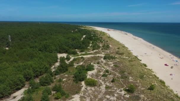 Strand Baltic Sea Hel Plaza Morze Baltyckie Luftaufnahme Polen Hochwertiges — Stockvideo