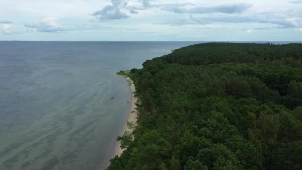 Plage Mer Baltique Plaza Bladzikowo Morze Baltyckie Vue Aérienne Pologne. Images 4k de haute qualité