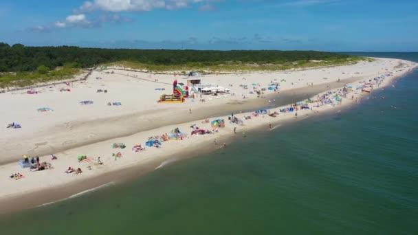 Beach Baltic Sea Hel Plaza Morze Baltyckie Aerial View Poland — Videoclip de stoc