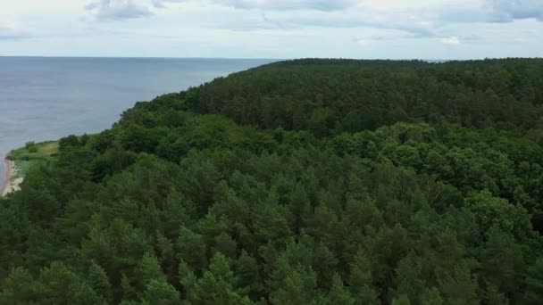 Beach Baltic Sea Plaza Bladzikowo Morze Baltyckie Pemandangan Udara Polandia — Stok Video