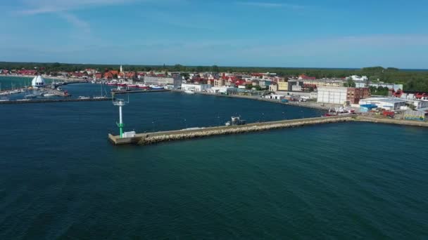 Port Morski Hel Port Widokiem Polskę Wysokiej Jakości Materiał — Wideo stockowe