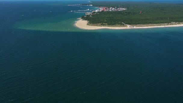 Krásná Panorama Hel Krajobraz Aerial View Polsko Vysoce Kvalitní Záběry — Stock video