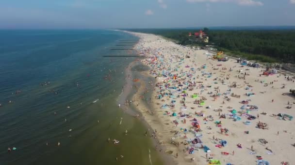 폴란드의 발트해 Beach Baltyckie Aerial View Poland 고품질 — 비디오