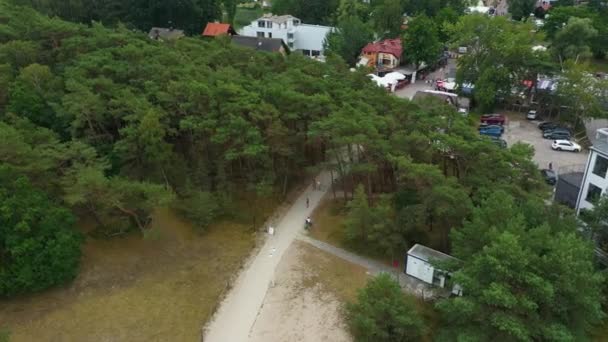 Road Beach Rowy Sciezka Plaze Aerial View Poland Imagini Înaltă — Videoclip de stoc