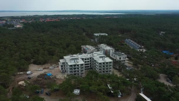 Apartments Construction Rowy Resort Budowa Aerial View Polsko Vysoce Kvalitní — Stock video