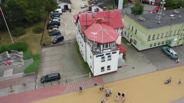 Porto Master Office Ustka Kapitanat Portu Aerial View Poland Imagens — Vídeo de Stock