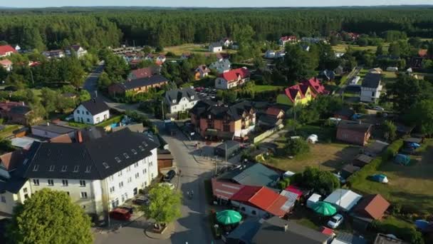 Downtown Bialogora Centrum Aerial View Poland High Quality Footage — Stock Video