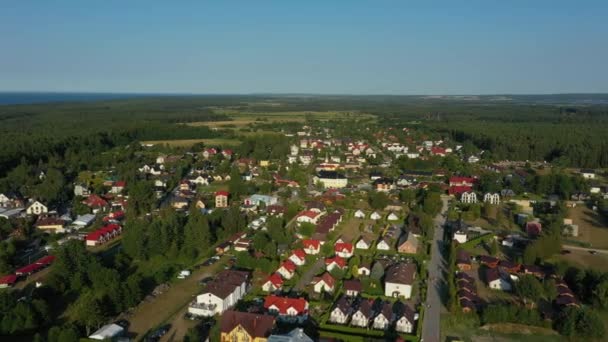 Schöne Landschaft Bialogora Piekny Krajobraz Luftaufnahme Polen Hochwertiges Filmmaterial — Stockvideo