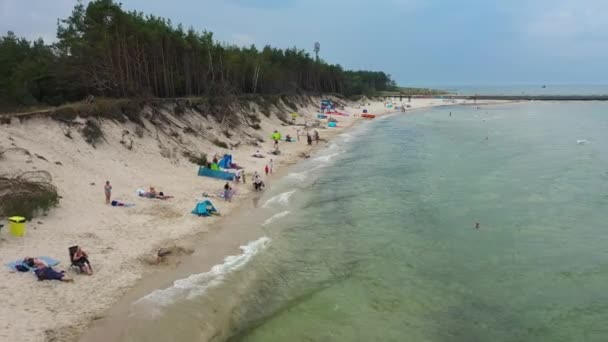 Baltic Sea Beach Rowy Plaza Morze Baltyckie Vista Aérea Polonia — Vídeos de Stock