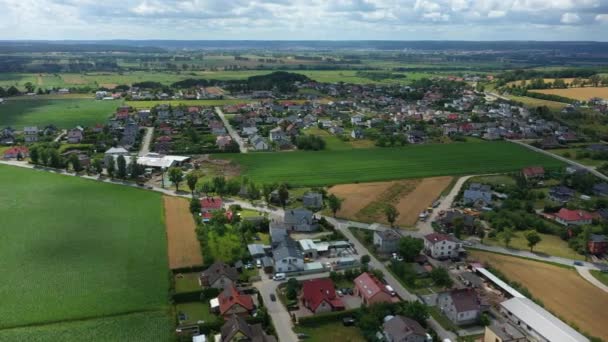 Gyönyörű Táj Mrzezino Piekny Krajobraz Aerial View Lengyelország Kiváló Minőségű — Stock videók