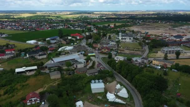 Prachtig Landschap Mrzezino Piekny Krajobraz Luchtfoto View Polen Hoge Kwaliteit — Stockvideo