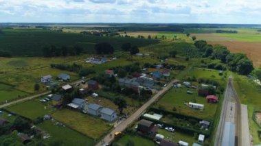 Güzel manzara Trzesacz Piekny Krajobraz Hava Manzarası Polonya. Yüksek kalite 4k görüntü