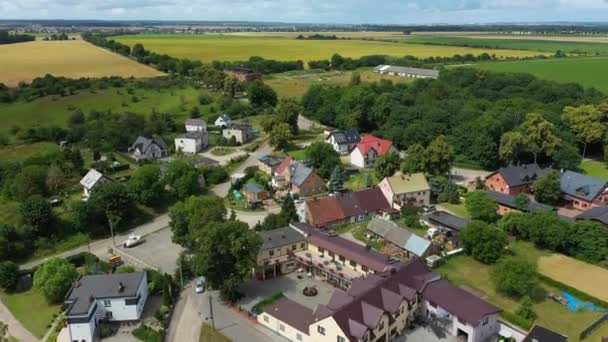 Gyönyörű Táj Oslonino Krajobraz Aerial View Lengyelország Kiváló Minőségű Felvételek — Stock videók