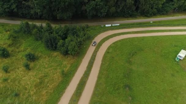 Quad Track Trzesacz Tor Quadow Aerial View Polonia Imágenes Alta — Vídeos de Stock
