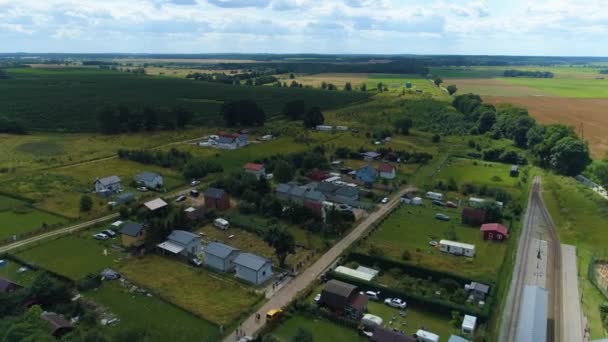 Prachtig Landschap Trzesacz Piekny Krajobraz Luchtfoto View Polen Hoge Kwaliteit — Stockvideo