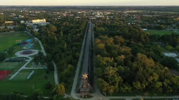 Slaná Maturitní Věž Ciechocinek Teznia Solankowa Aerial View Polsko Vysoce — Stock video