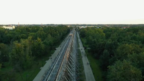 Brine Graduation Tower Ciecho Cinek Teznia Solankowa Aerial View Poland — 비디오
