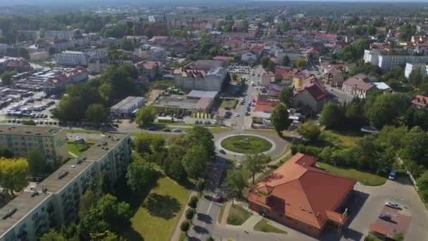 Rondo Wojska Polskiego Konskie Aerial View Poland High Quality Footage — Stock Video