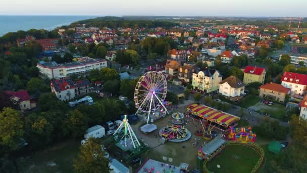 Lunapark Rewal Wesole Miasteczko Hava Manzarası Polonya Yüksek Kalite Görüntü — Stok video