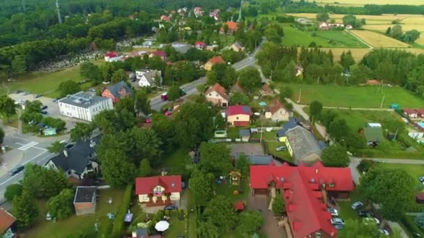 Prachtig Landschap Stegna Piekny Krajobraz Luchtfoto View Polen Hoge Kwaliteit — Stockvideo