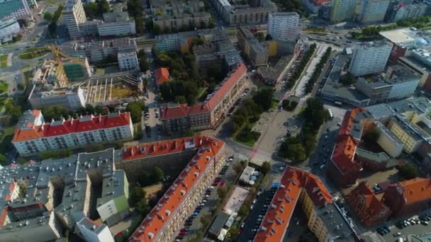 Plac Lotnikow Square Szczecin Vista Aérea Polónia Imagens Alta Qualidade — Vídeo de Stock