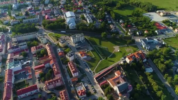 風景旧市街ナレー川ロンザ スタレ ミアスト空中ビューポーランド 高品質4K映像 — ストック動画