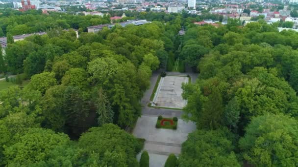Park Planty Bialystok Centrum Aerial View Poland公园高质量的4K镜头 — 图库视频影像