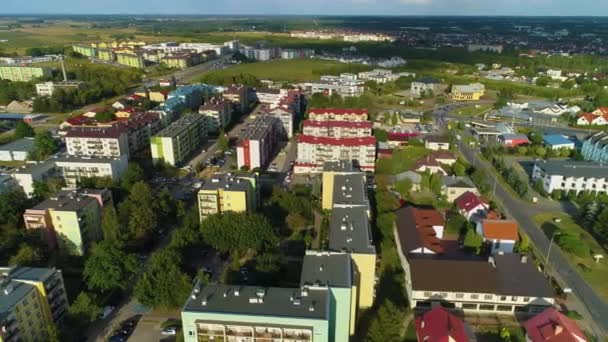 Prachtig Panorama Van Biala Podlaska Osiedle Jagiellonskie Luchtfoto Uitzicht Polen — Stockvideo