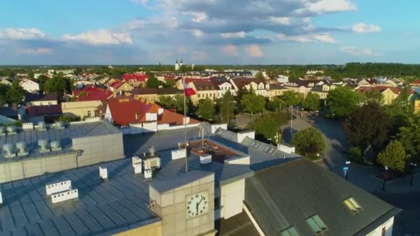 Рада Урзада Міаста Biala Podlaska Plac Wolnosci Aerial View Poland — стокове відео