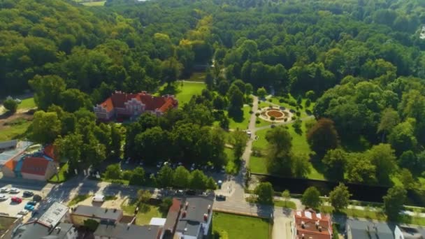 Central Park Museum Palace Wejherowo Muzeum Aerial View Lengyelország Kiváló — Stock videók