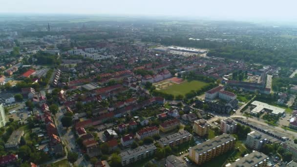 2010 Panorama Playground Square Stargard Plac Majdanek Aerial View Poland — 비디오